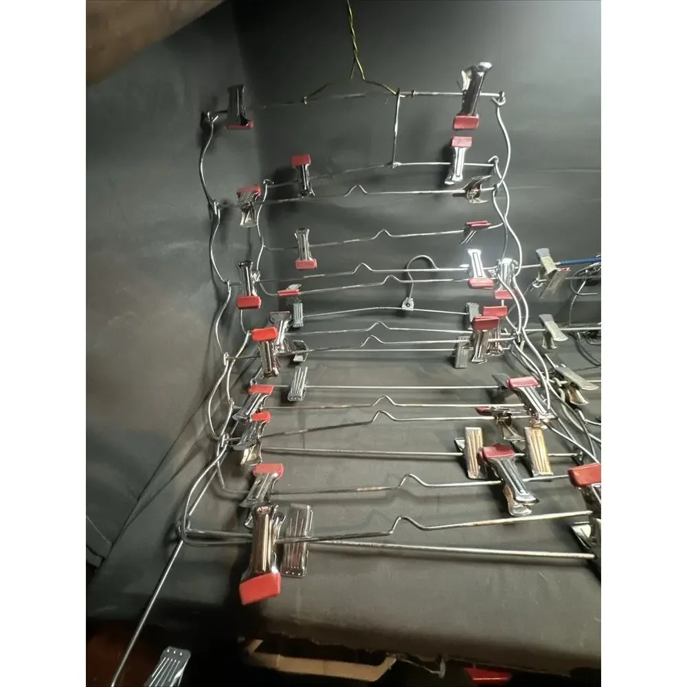 Set Of 6 Mid-Century Metal Tiered Hanger For Pants Skirts